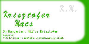 krisztofer macs business card